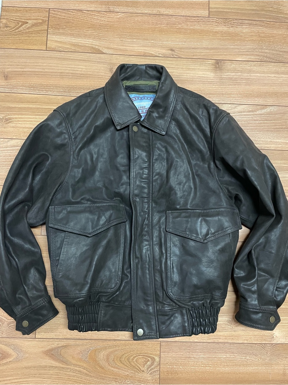 Men's Black Goatskin Leather A-2 Bomber Jacket